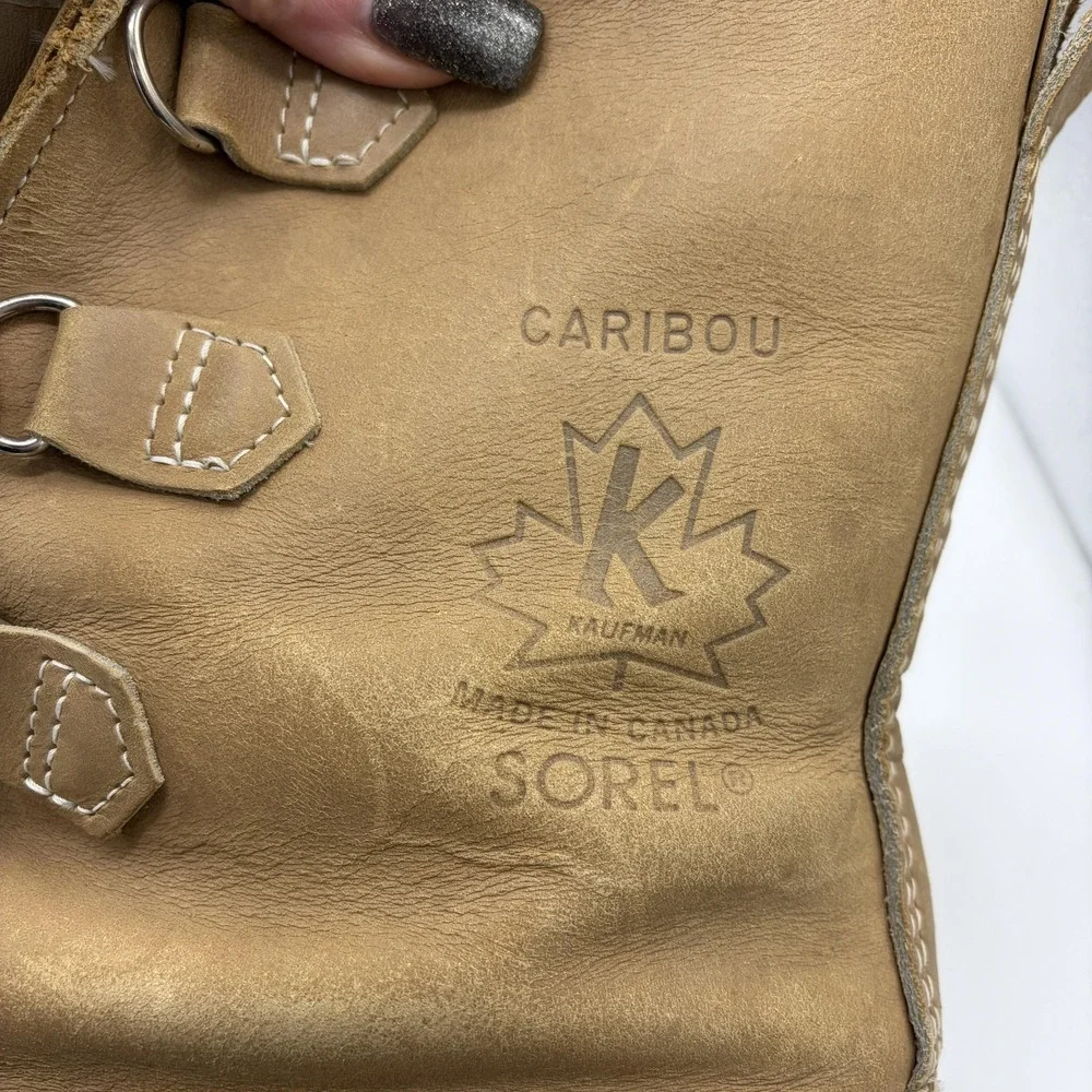 VTG Sorel Caribou Boots Mens 11 Brown Leather Winter Snow Waterproof Made Canada